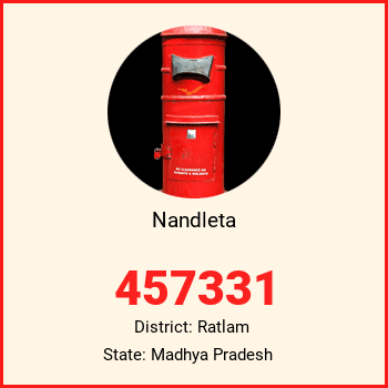 Nandleta pin code, district Ratlam in Madhya Pradesh