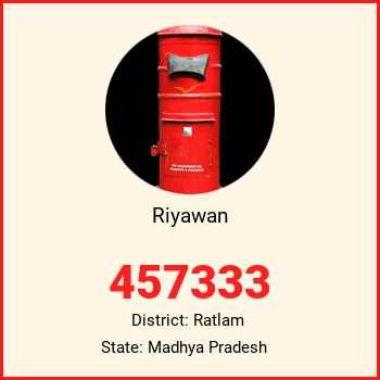 Riyawan pin code, district Ratlam in Madhya Pradesh
