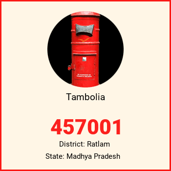 Tambolia pin code, district Ratlam in Madhya Pradesh