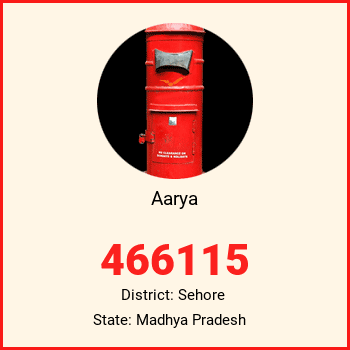 Aarya pin code, district Sehore in Madhya Pradesh