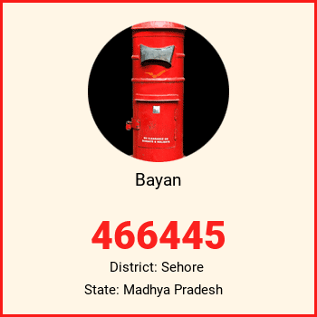 Bayan pin code, district Sehore in Madhya Pradesh