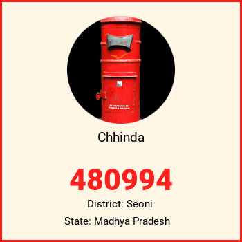Chhinda pin code, district Seoni in Madhya Pradesh