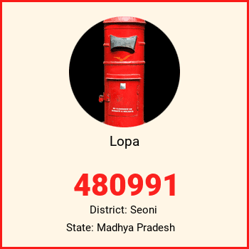 Lopa pin code, district Seoni in Madhya Pradesh