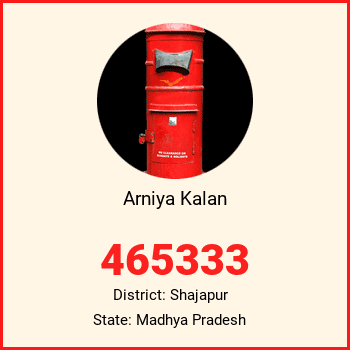 Arniya Kalan pin code, district Shajapur in Madhya Pradesh