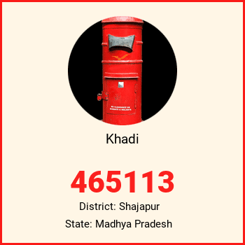 Khadi pin code, district Shajapur in Madhya Pradesh