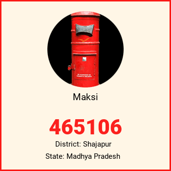 Maksi pin code, district Shajapur in Madhya Pradesh