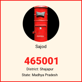 Sajod pin code, district Shajapur in Madhya Pradesh