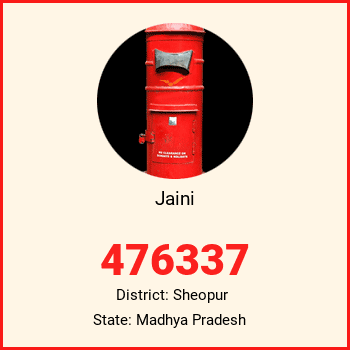 Jaini pin code, district Sheopur in Madhya Pradesh
