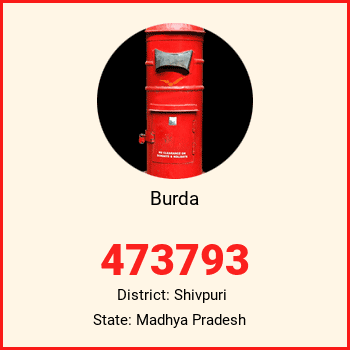 Burda pin code, district Shivpuri in Madhya Pradesh