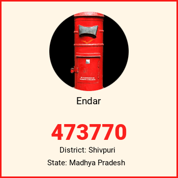 Endar pin code, district Shivpuri in Madhya Pradesh