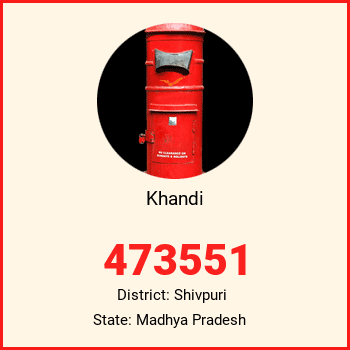 Khandi pin code, district Shivpuri in Madhya Pradesh