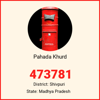 Pahada Khurd pin code, district Shivpuri in Madhya Pradesh