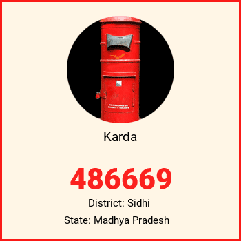 Karda pin code, district Sidhi in Madhya Pradesh