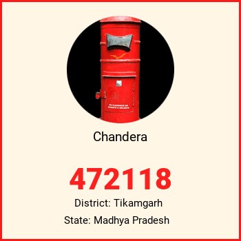 Chandera pin code, district Tikamgarh in Madhya Pradesh