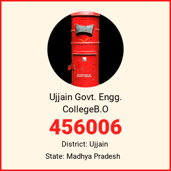 Ujjain Govt. Engg. CollegeB.O pin code, district Ujjain in Madhya Pradesh