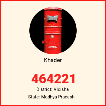 Khader pin code, district Vidisha in Madhya Pradesh