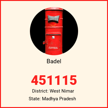 Badel pin code, district West Nimar in Madhya Pradesh