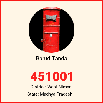 Barud Tanda pin code, district West Nimar in Madhya Pradesh
