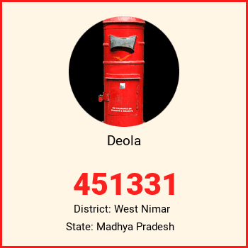 Deola pin code, district West Nimar in Madhya Pradesh