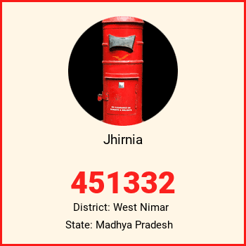 Jhirnia pin code, district West Nimar in Madhya Pradesh
