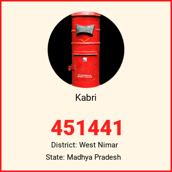 Kabri pin code, district West Nimar in Madhya Pradesh