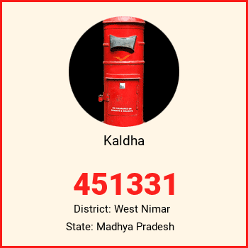 Kaldha pin code, district West Nimar in Madhya Pradesh