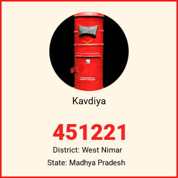 Kavdiya pin code, district West Nimar in Madhya Pradesh
