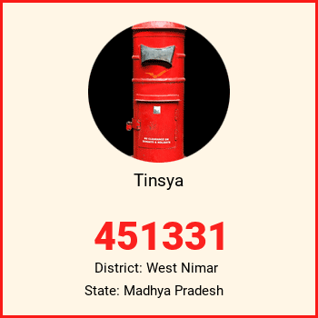 Tinsya pin code, district West Nimar in Madhya Pradesh