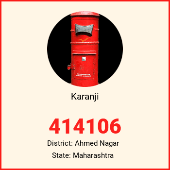Karanji pin code, district Ahmed Nagar in Maharashtra