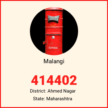 Malangi pin code, district Ahmed Nagar in Maharashtra