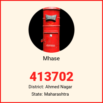 Mhase pin code, district Ahmed Nagar in Maharashtra