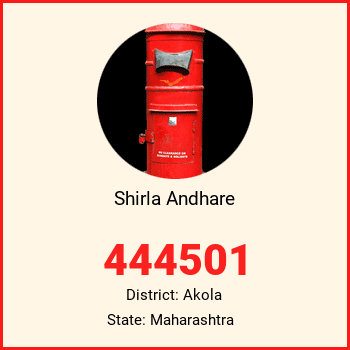 Shirla Andhare pin code, district Akola in Maharashtra