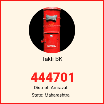 Takli BK pin code, district Amravati in Maharashtra
