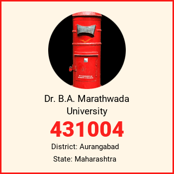 Dr. B.A. Marathwada University pin code, district Aurangabad in Maharashtra