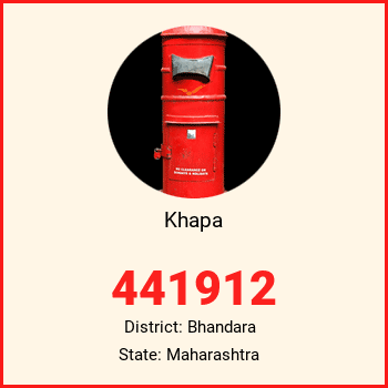 Khapa pin code, district Bhandara in Maharashtra