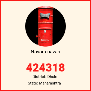 Navara navari pin code, district Dhule in Maharashtra