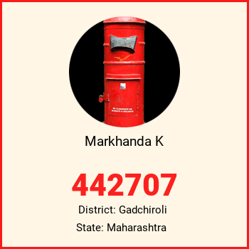 Markhanda K pin code, district Gadchiroli in Maharashtra