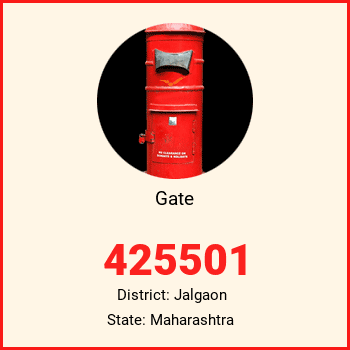 Gate pin code, district Jalgaon in Maharashtra