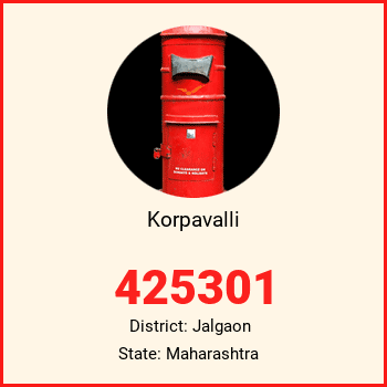 Korpavalli pin code, district Jalgaon in Maharashtra