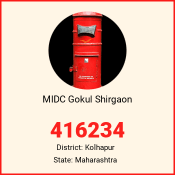 MIDC Gokul Shirgaon pin code, district Kolhapur in Maharashtra