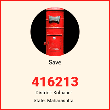 Save pin code, district Kolhapur in Maharashtra