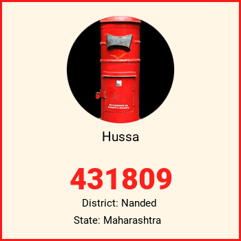 Hussa pin code, district Nanded in Maharashtra