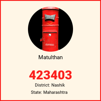 Matulthan pin code, district Nashik in Maharashtra