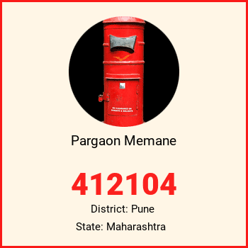 Pargaon Memane pin code, district Pune in Maharashtra