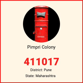Pimpri Colony pin code, district Pune in Maharashtra