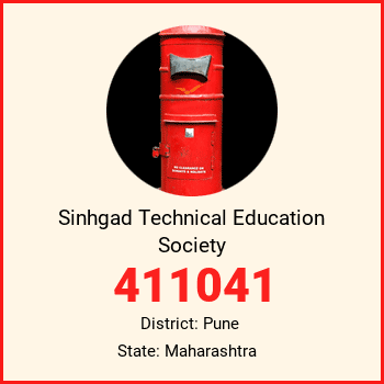 Sinhgad Technical Education Society pin code, district Pune in Maharashtra