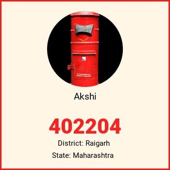 Akshi pin code, district Raigarh in Maharashtra