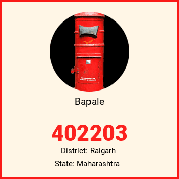 Bapale pin code, district Raigarh in Maharashtra