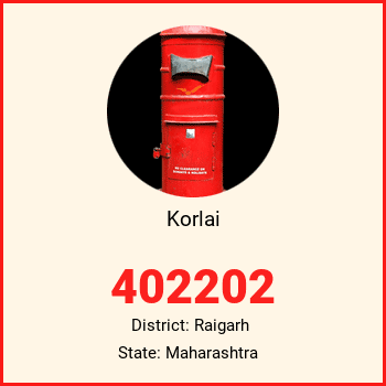 Korlai pin code, district Raigarh in Maharashtra