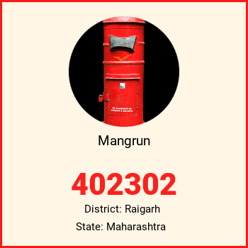 Mangrun pin code, district Raigarh in Maharashtra